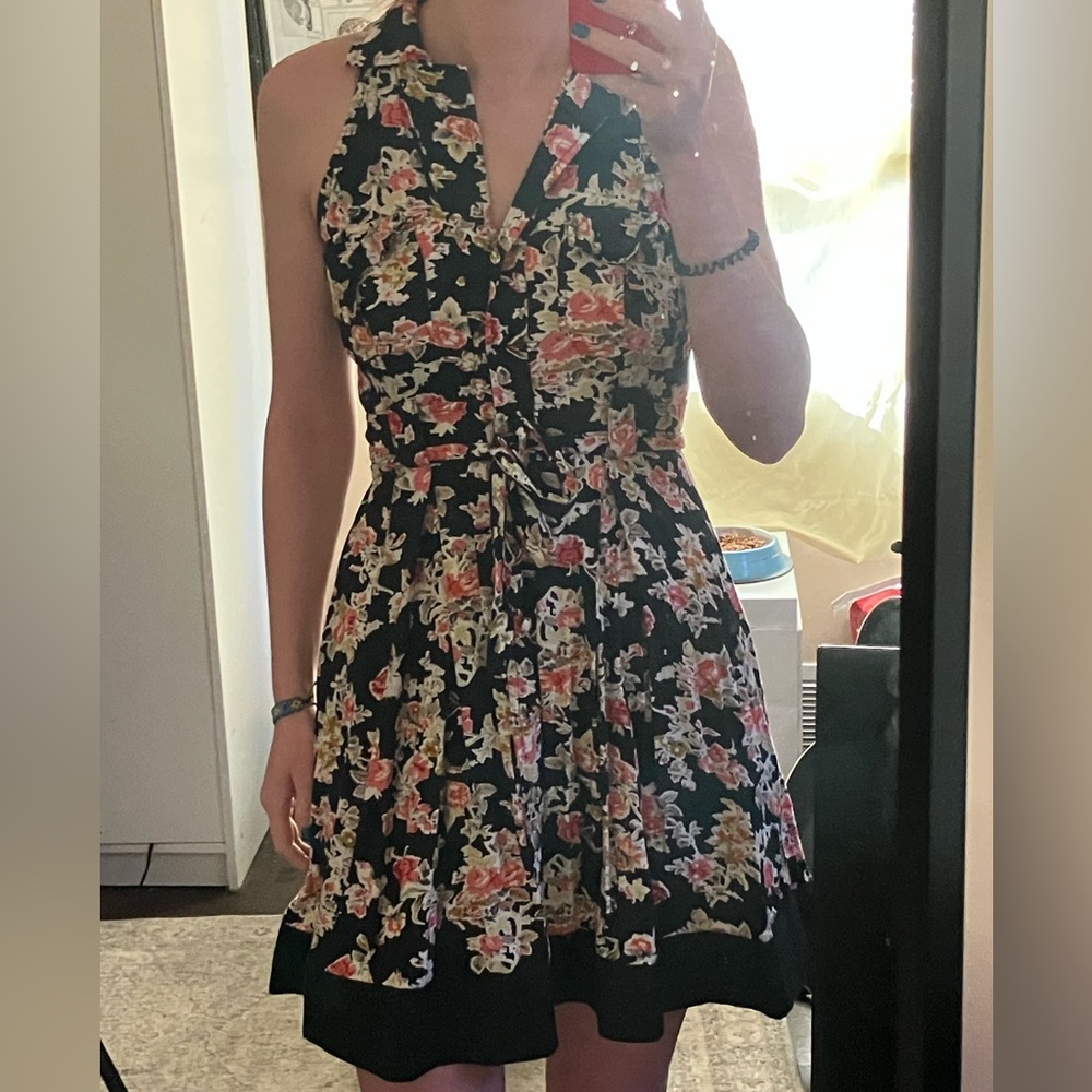 Collared Button Down Floral Dress